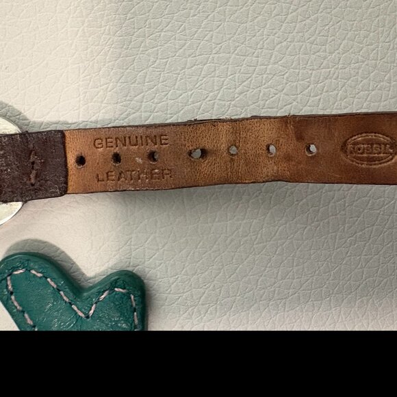 Fossil Watch with Brown Leather Band and Fossil Leather Key Fob - Picture 7 of 9